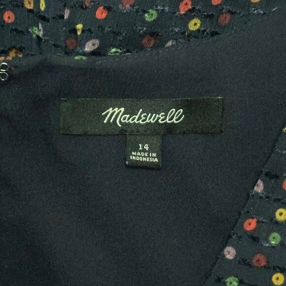 MADEWELL Sugar Dot Dress Flutter Sleeve Ruffle Hem Sundress Coquette Whimsical - Picture 11 of 13